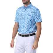 FJ-S24-S12 81740-L [サクラソウプリント半袖ボタンダウンシャツ メンズ Lサイズ オーシャン]