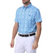 FJ-S24-S12 81740-XL [サクラソウプリント半袖ボタンダウンシャツ メンズ XLサイズ オーシャン]
