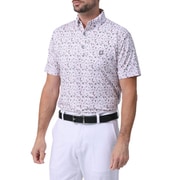 FJ-S24-S12 81741-XL [サクラソウプリント半袖ボタンダウンシャツ メンズ XLサイズ ライトピンク]