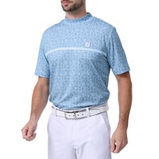 FJ-S24-S25 81785-L [フラワープリント半袖モックネックシャツ メンズ Lサイズ モス]