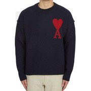 Ami Paris UKS006 018 4005  セーター メンズ ナイトブルー Lサイズ [並行輸入品]