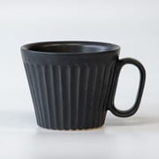 生涯を添い遂げるマグ 笠間焼 しのぎ マグカップ 240ml ブラックマット 12132