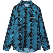 エンドレストレイルウインドシェル M Endless Trail Wind Shell WE3702 011 Black, Ocean Blue Tech Check Lサイズ [ランニングウェア ジャケット メンズ]