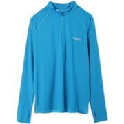 エンドレストレイル1/2ジップメッシュロングスリーブ M Endless Trail 1/2 Zip Mesh Long Sleev AE4556 417 Ocean Blue Lサイズ [ランニングウェア シャツ メンズ]