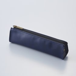 PUレザー 三角ペンケース ネイビー PU-SKP-02