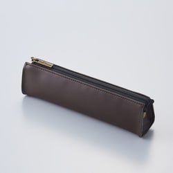 PUレザー 三角ペンケース チョコレートブラウン PU-SKP-03