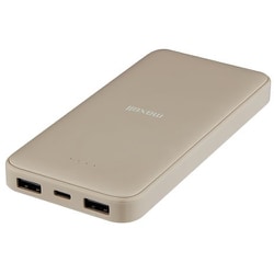 モバイルバッテリー 10000mAh 薄型大容量 低電流対応 ベージュ MPC-CE10000BE