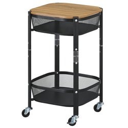 マルチワゴン 角型2段 ブラック 完成形 工具不要 ストッパー付き MUW-S2