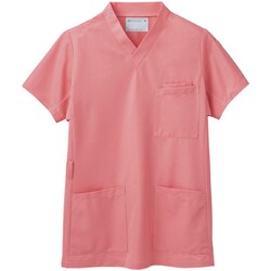 スクラブ 男女兼用・半袖 3L コーラルレッド 72-632