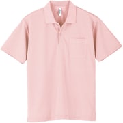 ポケット付ドライポロシャツ ライトピンク L 000330-AVP