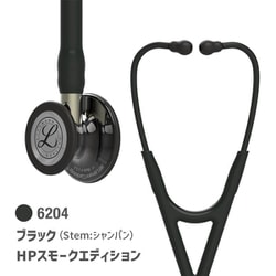 6204 [リットマン カーディオロジー IV 聴診器 ブラック （ステム：シャンパン） ハイポリッシュスモークED 一般医療機器]