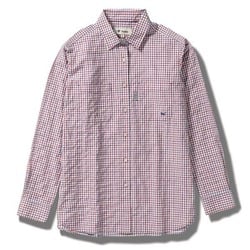 TSサッカーギンガムシャツ レディース シャツ レッド×ネイビー（206） Sサイズ 8212152