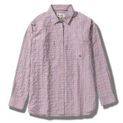 TSサッカーギンガムシャツ レディース シャツ レッド×ネイビー(206) Mサイズ 8212152