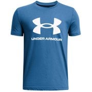 スポーツスタイル ロゴ ショートスリーブTシャツ SPORTSTYLE LOGO SHORT SLEEVE T-SHIRT 1363282 Photon Blue/White(406) YSMサイズ [トレーニングウェア シャツ キッズ]