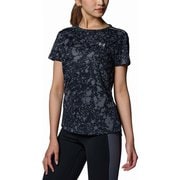 スピードストライド オールオーバー プリント ショートスリーブTシャツ SPEED STRIDE PRINTED SS 1384771 Black(001) LGサイズ [ランニングウェア シャツ レディース]