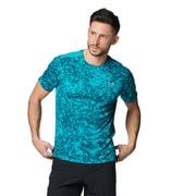 スピードストライド プリントTシャツ SPEED STRIDE PRINT T 1384781 464 Circuit Teal LGサイズ [ランニングウェア シャツ メンズ]