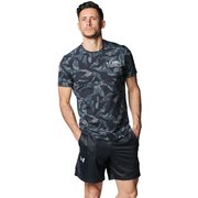 アイソチル プリント ショートスリーブTシャツ ISO-CHILL SS PRINTED 1384792 BLK(001) SMサイズ [ランニングウェア シャツ メンズ]