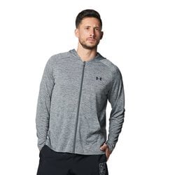 テック フルジップ フーディー TECH FZ HOODIE 1384803 012 Pitch Gray SMサイズ [ランニングウェア パーカー メンズ]