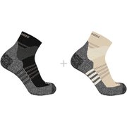 X ULTRA ACCESS QUARTER 2-PACK LC2257000 BLEACHED SAND/BLACK Sサイズ(22-24cm) [アウトドア ソックス ユニセックス]