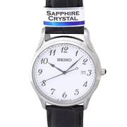 クォーツ SS レザー 50M ホワイト メンズ 並行輸入品 1年保証 SUR303P1