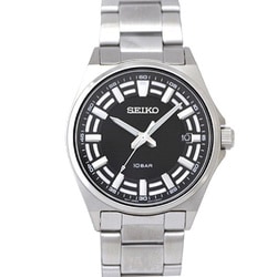 クォーツ SS ブレス 100M ブラック メンズ 並行輸入品 1年保証 SUR505P1