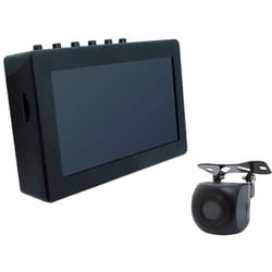 防犯カメラ 貼るor置くだけ窓越し防犯 4インチモニターセット サイコロ型 100万画素 防水 ブラック SEC-WIN-4L