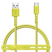 calon USB-A to Type-C 強靭ナイロンケーブル USB2.0準拠 1.0m ライムイエロー R10CAAC3A04LY