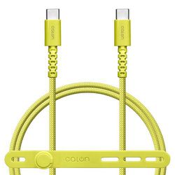 calon Type-C to Type-C 強靭ナイロンケーブル USB2.0準拠 USB PD 60W対応 1.0m ライムイエロー R10CACC3A05LY