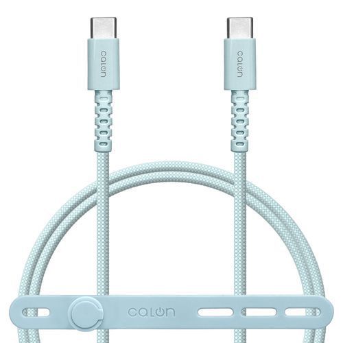 calon Type-C to Type-C 強靭ナイロンケーブル USB2.0準拠 USB PD 60W対応 1.0m スモーキーブルー R10CACC3A05SBL