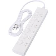 電源タップ 延長コード コンセント 2m 2P 6個口 片手で抜けるレバー付 ほこりシャッター 絶縁キャップ 雷ガード マグネット スイングプラグ 吊り穴タグ付 テーブルタップ ホワイト T-KF07M-2620WH