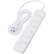 電源タップ 延長コード コンセント 3m 2P 6個口 片手で抜けるレバー付 ほこりシャッター 絶縁キャップ 雷ガード マグネット スイングプラグ 吊り穴タグ付 テーブルタップ ホワイト T-KF07M-2630WH