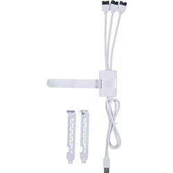 パソコン内部接続USBハブ ホワイト LL-USB2.0 TypeA 1-to-3 HUB WT