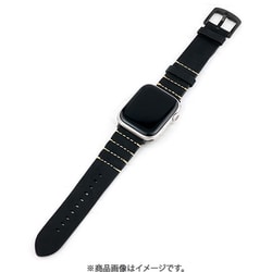 IQ-AW042B45-BK [Apple Watch ヌバック調 本革ベルト （042） 45/44/42mm ブラック]