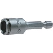 062082 [エーエスダブリュー スプリングピン式ソケットビット 差込角6.35x対辺7.0mm 全長50mm]