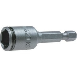 062085 [エーエスダブリュー スプリングピン式ソケットビット 差込角6.35x対辺10.0mm 全長50mm]