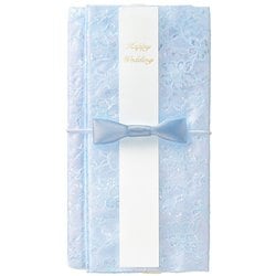 ベール巾着金封 ブルー ポリエステル繊維巾着 祝儀用品 キ32B