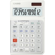 人間工学電卓 左手用 12桁 ジャストタイプ 白 JE-12D-L-WE-N