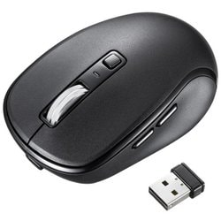 マウス Bluetooth 無線 ワイヤレス 静音 充電式 マルチペアリング 小型 ブルーLED 5ボタン USBA接続両対応 戻る/進むボタン搭載 カウント切り替え機能 2.4GHz Bluetooth5.1 ブラック MA-WBBS519BK