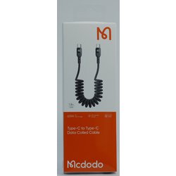 100W USB-TypeC to C コイル型 データケーブル 1.8m BMDCA786-18-BK