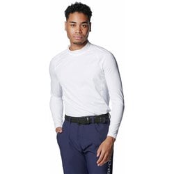 アイソチル フィッティド ロングスリーブ モックネック シャツ 1384823 100 White/Halo Gray MDサイズ [ゴルフ シャツ メンズ]