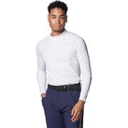 アイソチル フィッティド ロングスリーブ モックネック シャツ 1384823 100 White/Halo Gray XXLサイズ [ゴルフ シャツ メンズ]