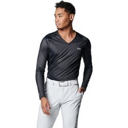 アイソチル フィッティド ロングスリーブ Vネック シャツ 1384824 001 Black/Mod Gray SMサイズ [ゴルフ シャツ メンズ]