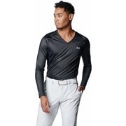 アイソチル フィッティド ロングスリーブ Vネック シャツ 1384824 001 Black/Mod Gray XLサイズ [ゴルフ シャツ メンズ]