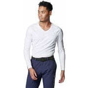アイソチル フィッティド ロングスリーブ Vネック シャツ 1384824 100 White/Halo Gray MDサイズ [ゴルフ シャツ メンズ]