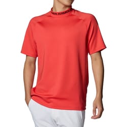 ワードマーク ショートスリーブ モックネック シャツ 1384830 814 Red Solstice/Black MDサイズ [ゴルフ シャツ メンズ]