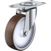 E-125UR [ユーエイ プレート式 自在 キャスター ウレタン 車輪径125mm Eタイプ E型 取付寸法82×40]