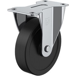 ユーエイ プレート式 固定 キャスター 導電ゴム 車輪径100mm Eタイプ ER型 取付寸法82×40 ER-100RHE