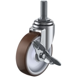 ユーエイ ねじ込み式 自在 キャスター ウレタン 車輪径125mm ストッパー付き Eタイプ ET-S型 ネジ寸法M16×40ピッチ2 ET-125URS-M16-40