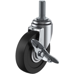 ユーエイ ねじ込み式 自在 キャスター 導電ゴム 車輪径50mm ストッパー付き Eタイプ ET-S型 ネジ寸法W3/8×14山数16 ET-50RES-W3/8-14