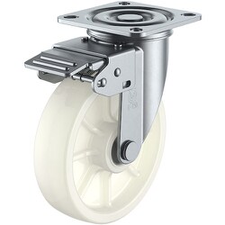 ユーエイ プレート式 自在 キャスター ナイロン 車輪径150mm 旋回固定 Jタイプ KRJ2K型 取付寸法80×80（75×75） KRJ2K-150N